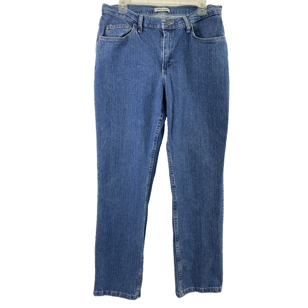 Riders Eased Jeans Womens Size 14‎ M Medium Wash Denim Straight High Rise